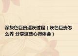 深灰色巨贵返灰过程（灰色巨贵怎么养 分享这些心得体会）