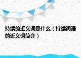 持续的近义词是什么（持续词语的近义词简介）
