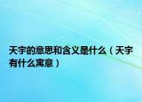 天宇的意思和含义是什么（天宇有什么寓意）