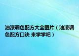 油漆调色配方大全图片（油漆调色配方口诀 来学学吧）