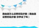 路由器怎么设置密码步骤（路由器设置密码步骤 你学会了吗）