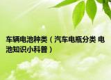 车辆电池种类（汽车电瓶分类 电池知识小科普）
