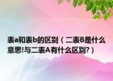 表a和表b的区别（二表B是什么意思!与二表A有什么区别?）