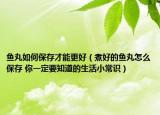 鱼丸如何保存才能更好（煮好的鱼丸怎么保存 你一定要知道的生活小常识）