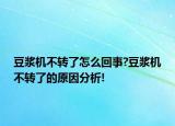 豆浆机不转了怎么回事?豆浆机不转了的原因分析!