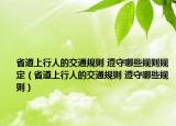 省道上行人的交通规则 遵守哪些规则规定（省道上行人的交通规则 遵守哪些规则）