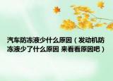 汽车防冻液少什么原因（发动机防冻液少了什么原因 来看看原因吧）