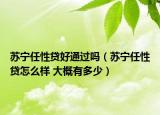 苏宁任性贷好通过吗（苏宁任性贷怎么样 大概有多少）