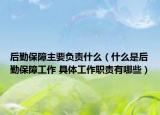 后勤保障主要负责什么（什么是后勤保障工作 具体工作职责有哪些）