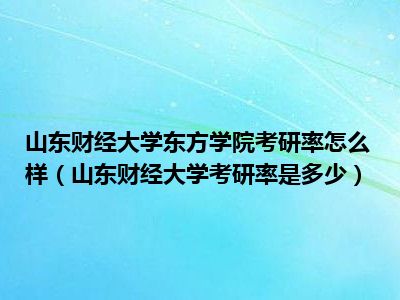 山东财经大学考研东方学院是多少