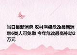当日最新消息 农村医保危改最新消息6类人可免缴 今年危改最高补助2万元