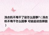 洗衣机不甩干了是怎么回事?（洗衣机不甩干怎么回事 可能是这些原因）