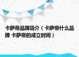 卡萨帝品牌简介（卡萨帝什么品牌 卡萨帝的成立时间）
