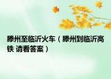 滕州至临沂火车（滕州到临沂高铁 请看答案）