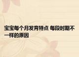 宝宝每个月发育特点 每段时期不一样的原因