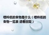 嘌呤低的食物是什么（嘌呤低的食物一览表 请看回复）
