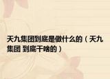 天九集团到底是做什么的（天九集团 到底干啥的）