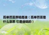 孤单芭蕾原唱是谁（孤单芭蕾是什么意思 它是谁唱的）