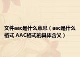 文件aac是什么意思（aac是什么格式 AAC格式的具体含义）