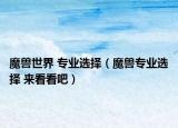 魔兽世界 专业选择（魔兽专业选择 来看看吧）