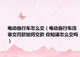 电动自行车怎么交（电动自行车违章交罚款如何交款 你知道怎么交吗）