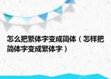 怎么把繁体字变成简体（怎样把简体字变成繁体字）