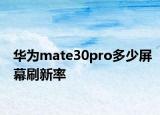 华为mate30pro多少屏幕刷新率