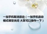 一加手机取消震动（一加手机震动模式哪里关闭 大家可以操作一下）