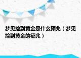 梦见捡到黄金是什么预兆（梦见捡到黄金的征兆）