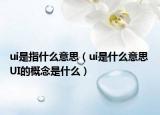 ui是指什么意思（ui是什么意思 UI的概念是什么）