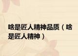 啥是匠人精神品质（啥是匠人精神）