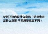 梦到了猪肉是什么意思（梦见猪肉是什么意思 不同场景意思不同）