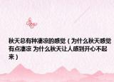 秋天总有种凄凉的感觉（为什么秋天感觉有点凄凉 为什么秋天让人感到开心不起来）