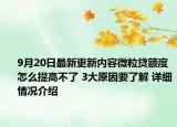 9月20日最新更新内容微粒贷额度怎么提高不了 3大原因要了解 详细情况介绍