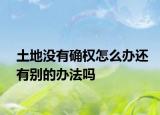 土地没有确权怎么办还有别的办法吗