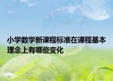 小学数学新课程标准在课程基本理念上有哪些变化