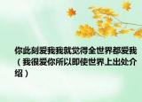 你此刻爱我我就觉得全世界都爱我（我很爱你所以即使世界上出处介绍）