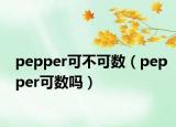pepper可不可数（pepper可数吗）