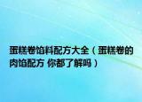 蛋糕卷馅料配方大全（蛋糕卷的肉馅配方 你都了解吗）