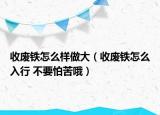 收废铁怎么样做大（收废铁怎么入行 不要怕苦哦）