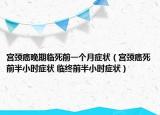 宫颈癌晚期临死前一个月症状（宫颈癌死前半小时症状 临终前半小时症状）