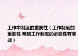 工作中制度的重要性（工作制度的重要性 明确工作制度的必要性有哪些）