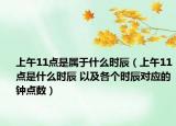 上午11点是属于什么时辰（上午11点是什么时辰 以及各个时辰对应的钟点数）