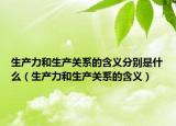 生产力和生产关系的含义分别是什么（生产力和生产关系的含义）