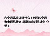 九个月儿童训练什么（9到10个月宝宝训练什么 早期教育训练计划 介绍）
