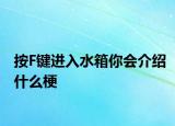 按F键进入水箱你会介绍什么梗
