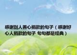 感谢别人善心捐款的句子（感谢好心人捐款的句子 句句都是经典）