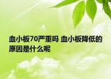 血小板70严重吗 血小板降低的原因是什么呢