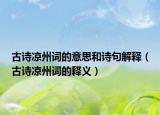 古诗凉州词的意思和诗句解释（古诗凉州词的释义）