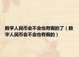 数字人民币会不会也有假的了（数字人民币会不会也有假的）